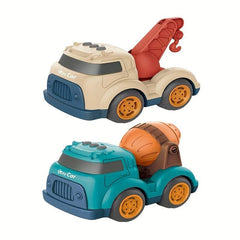 Friction Drive Toy Car Set Construction Site Mixer Truck