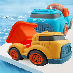Friction Drive Toy Car Set Construction Site Mixer Truck