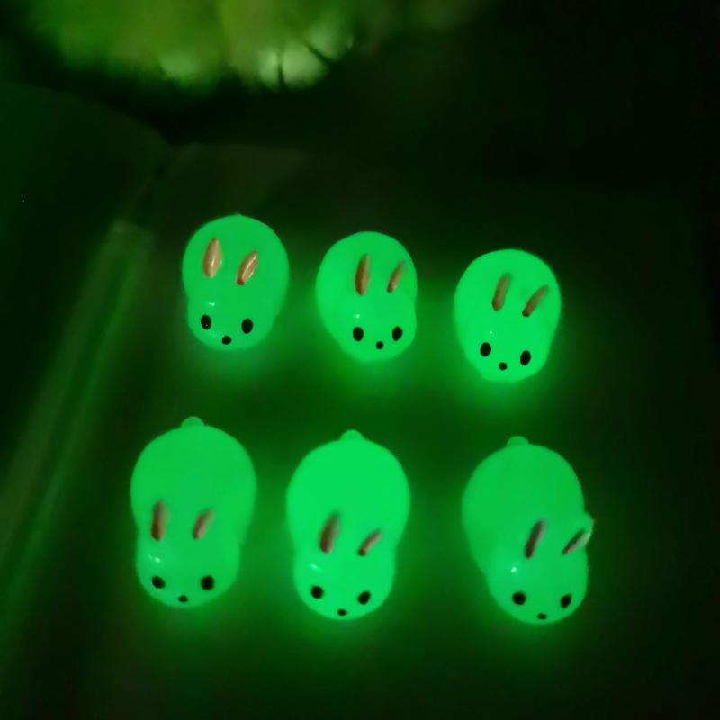 3pcs Luminous Rabbit Resin Doll Set