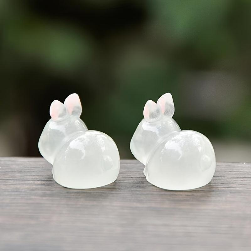 3pcs Luminous Rabbit Resin Doll Set