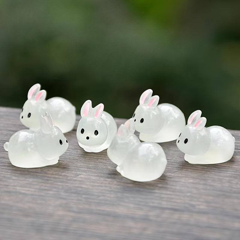 3pcs Luminous Rabbit Resin Doll Set