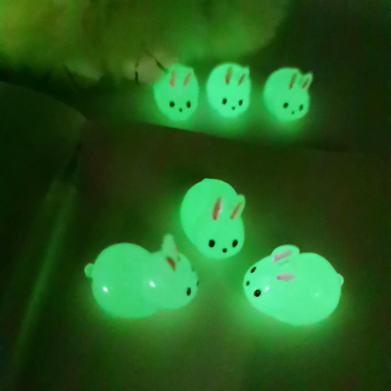 3pcs Luminous Rabbit Resin Doll Set