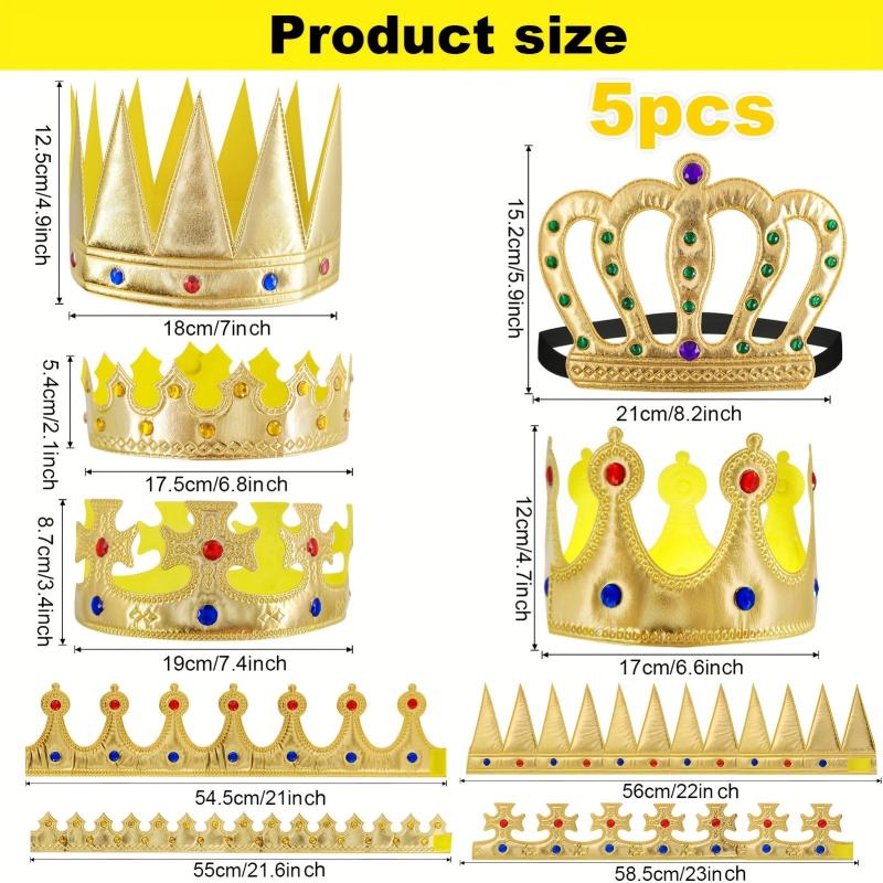5pcs Kids Party Birthday Crown Hats Role Playing Accessories