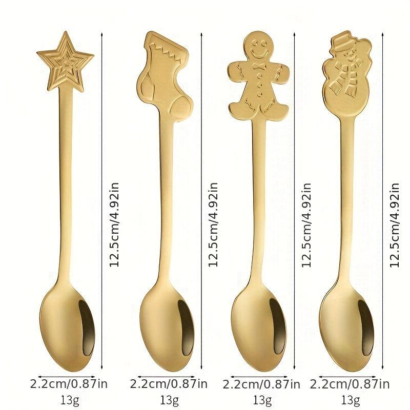 Christmas Stainless Steel Tableware Spoon Set Cartoon Holiday