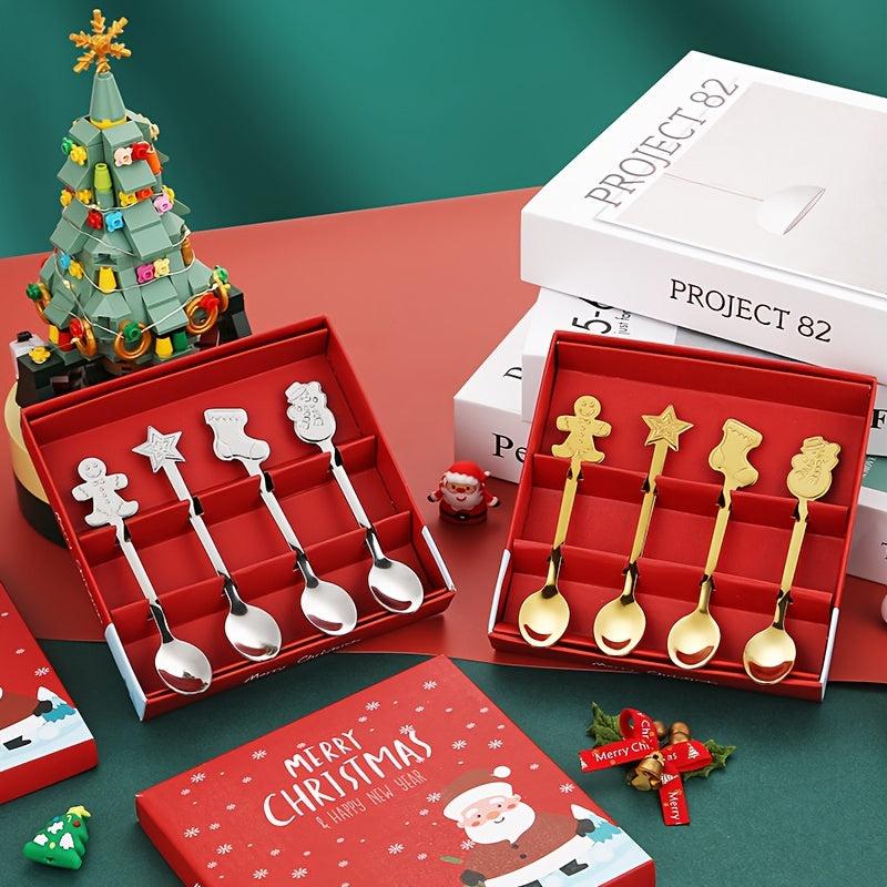 Christmas Stainless Steel Tableware Spoon Set Cartoon Holiday