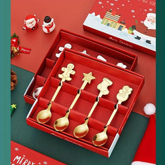Christmas Stainless Steel Tableware Spoon Set Cartoon Holiday