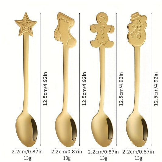 Christmas Stainless Steel Tableware Spoon Set Cartoon Holiday