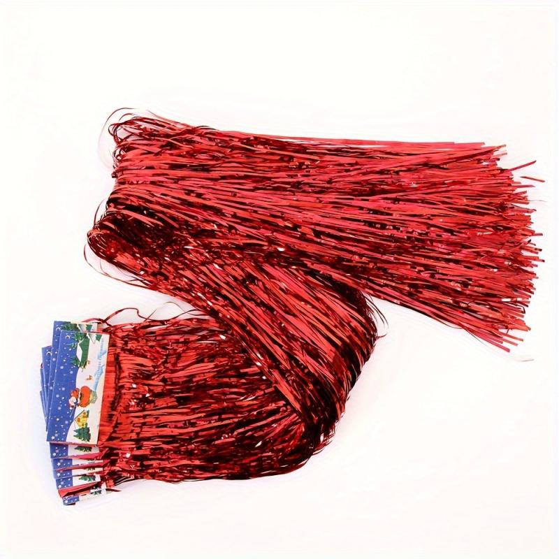 Christmas Foil Fringe Curtains Red Green Tinsel Party Photo Backdrop