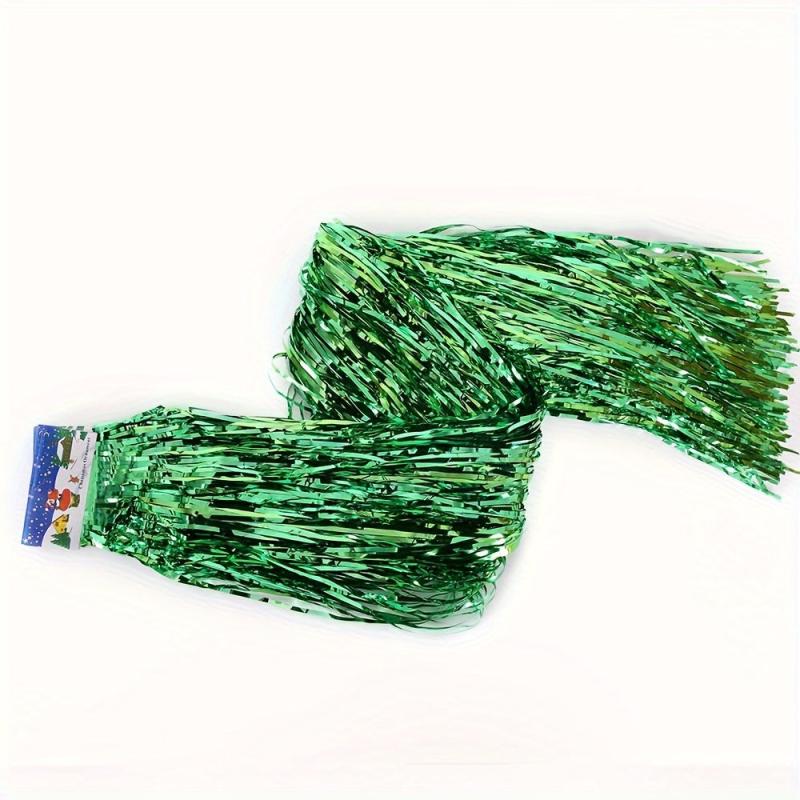 Christmas Foil Fringe Curtains Red Green Tinsel Party Photo Backdrop
