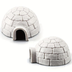2pcs Christmas Tree Snowy House Mini Models