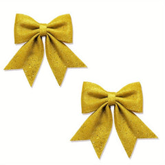 2pcs Christmas Bow Pendants Pearl Golden Pink Xmas Tree Hanging Ornaments