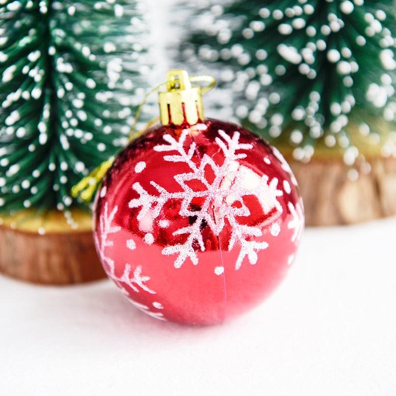 6pcs Christmas Decorative Ball Snowflake Pattern Christmas Ball