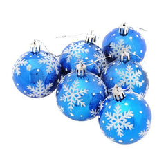 6pcs Christmas Decorative Ball Snowflake Pattern Christmas Ball