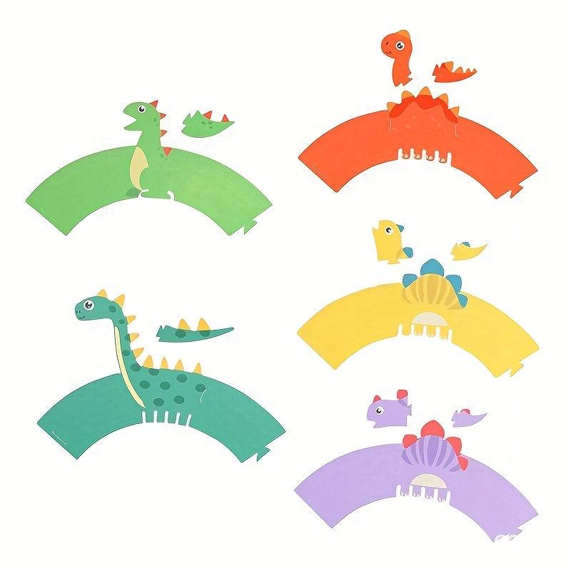 10 Pack Dinosaur Cake Paper Cups for Kids' Parties