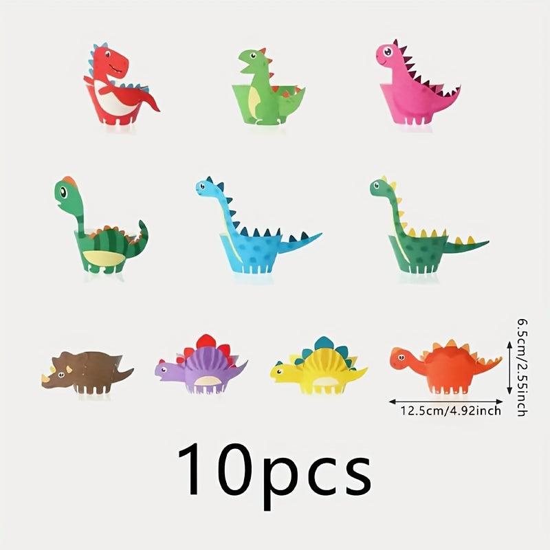 10 Pack Dinosaur Cake Paper Cups for Kids' Parties