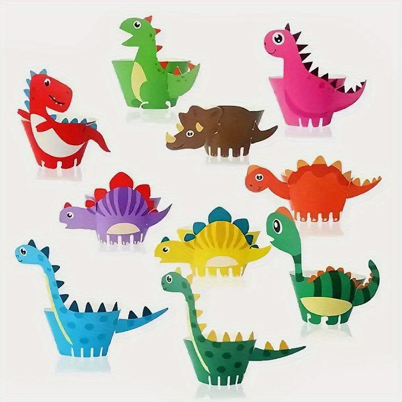 10 Pack Dinosaur Cake Paper Cups for Kids' Parties