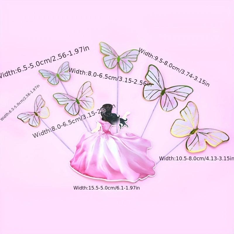 Bronzing Butterfly Cake Insert Scene Pop Ins Decoration Beauty
