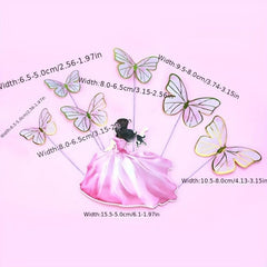 Bronzing Butterfly Cake Insert Scene Pop Ins Decoration Beauty