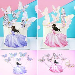 Bronzing Butterfly Cake Insert Scene Pop Ins Decoration Beauty