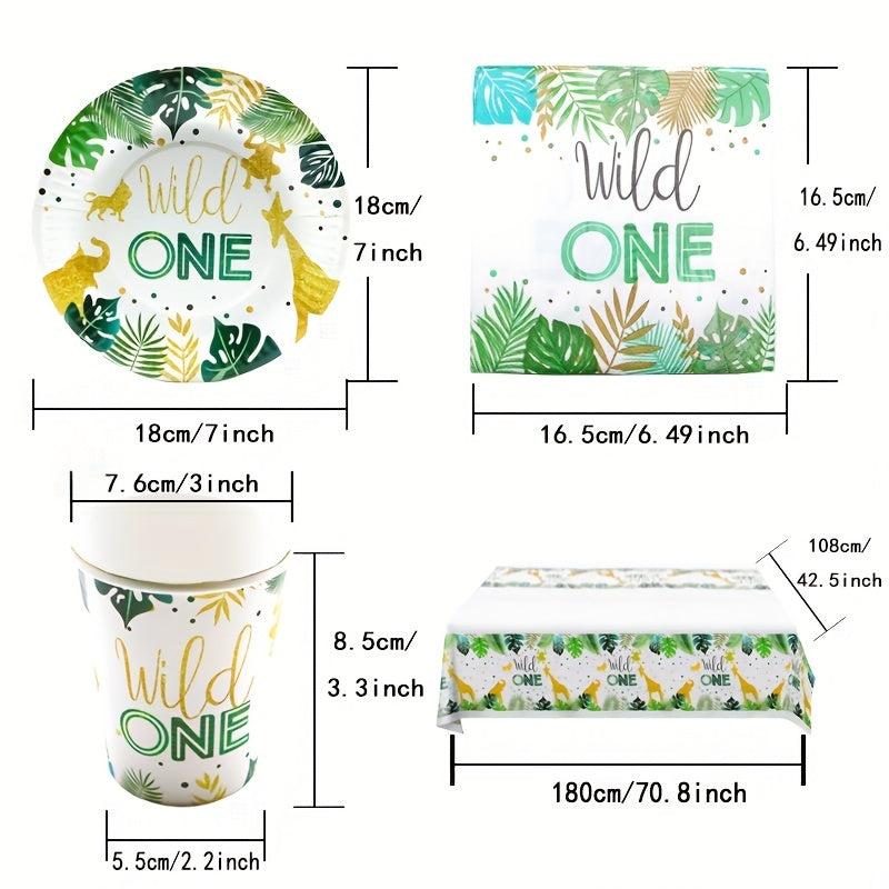 Wild One Birthday Decorations - Tableware Set Serves 10 Guests