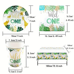 Wild One Birthday Decorations - Tableware Set Serves 10 Guests