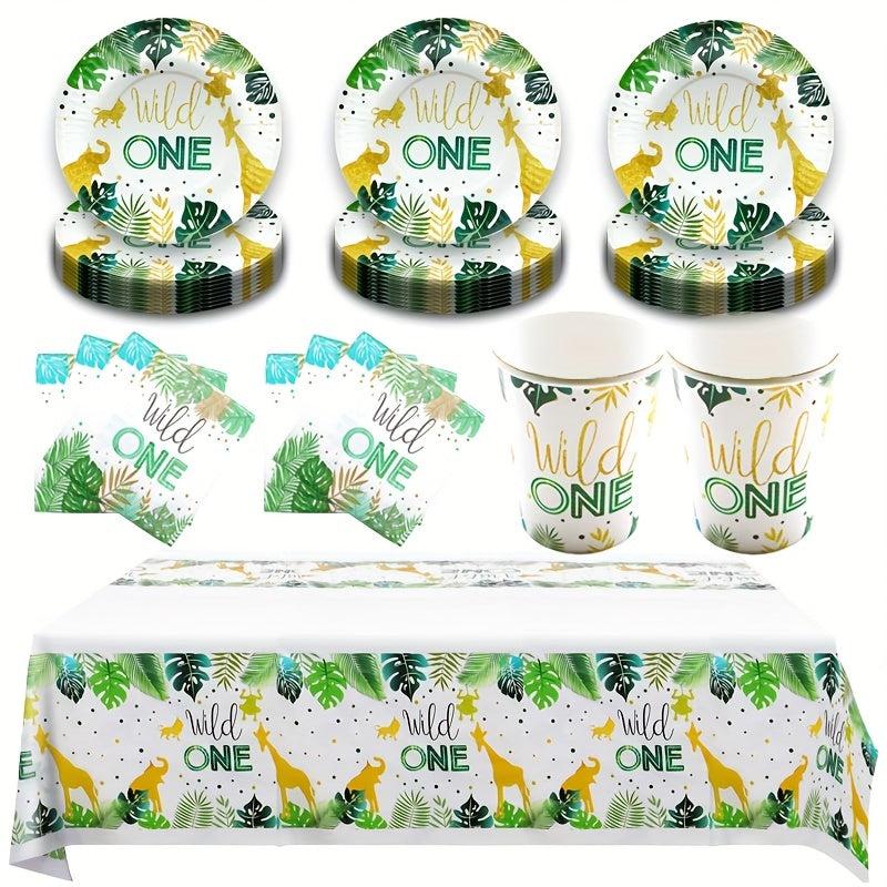 Wild One Birthday Decorations - Tableware Set Serves 10 Guests