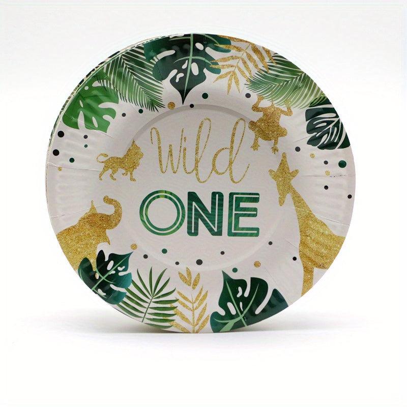 Wild One Birthday Decorations - Tableware Set Serves 10 Guests