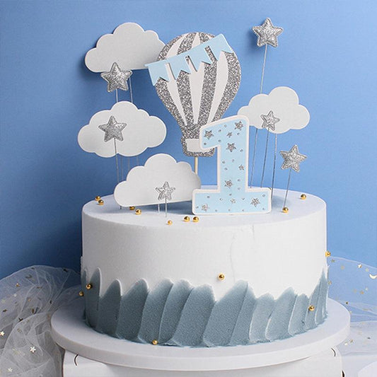 12pcs Hot Air Balloon Stars Clouds Birthday Party Decor