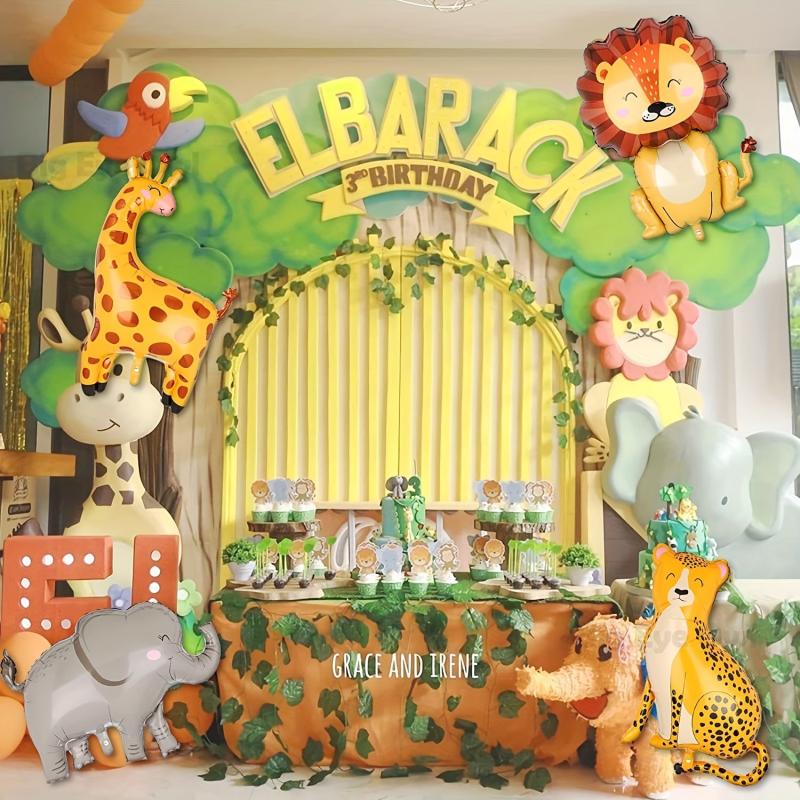 Wild Jungle Adventure Safari Animal Balloons Set