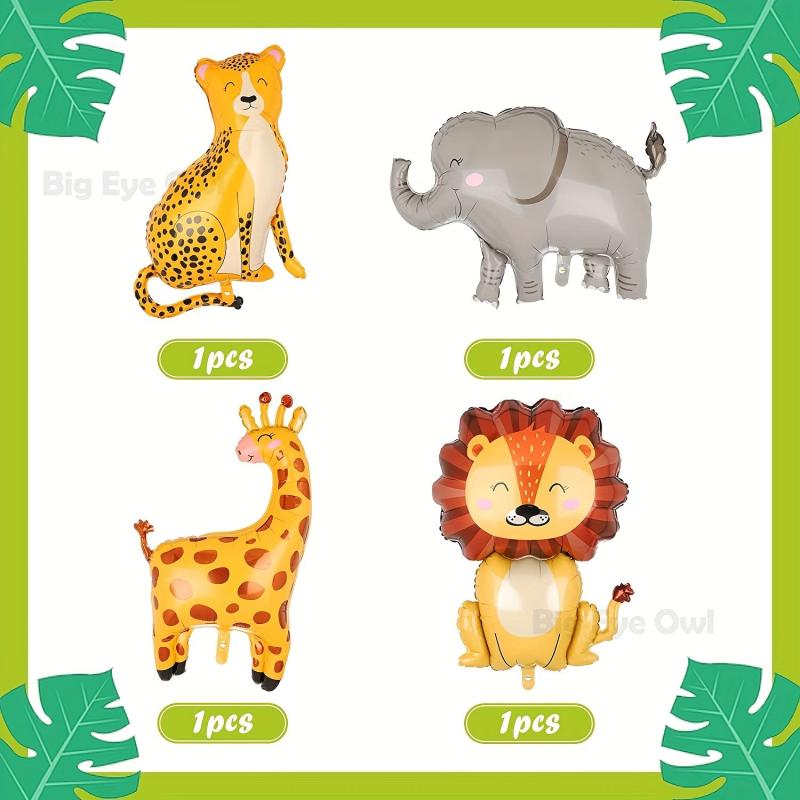 Wild Jungle Adventure Safari Animal Balloons Set