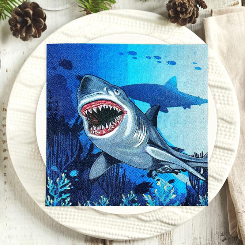 20pcs Marine Life Under the Sea Shark Tissue Napkin Set