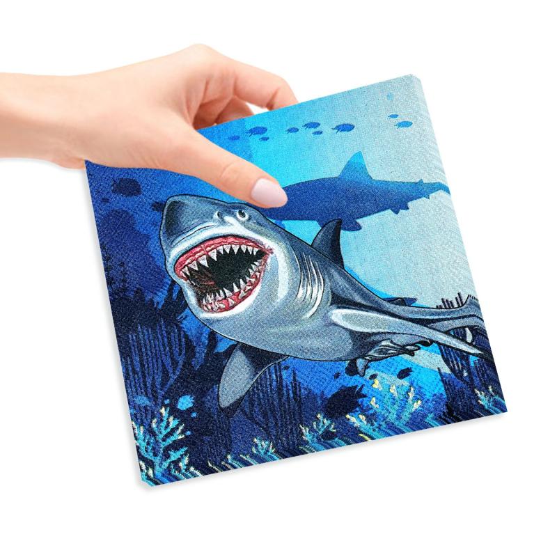 20pcs Marine Life Under the Sea Shark Tissue Napkin Set