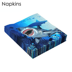 20pcs Marine Life Under the Sea Shark Tissue Napkin Set
