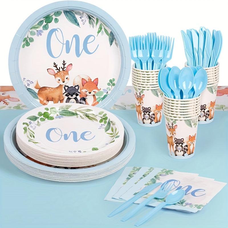 Wild One Plates and Cups Set for 1st Birthday Decorations