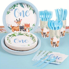 Wild One Plates and Cups Set for 1st Birthday Decorations