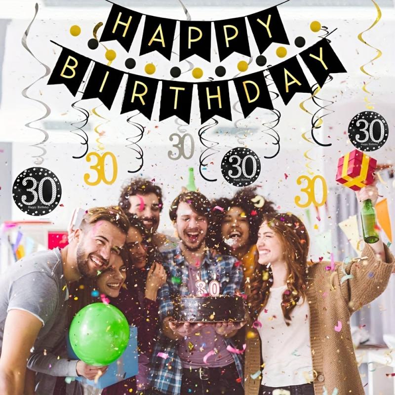 30th Birthday Party PVC Spiral Charm Decoration Set