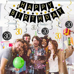 30th Birthday Party PVC Spiral Charm Decoration Set