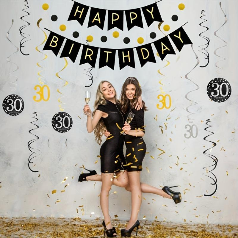 30th Birthday Party PVC Spiral Charm Decoration Set