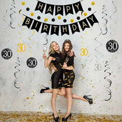 30th Birthday Party PVC Spiral Charm Decoration Set