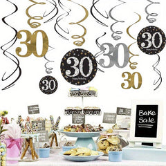 30th Birthday Party PVC Spiral Charm Decoration Set