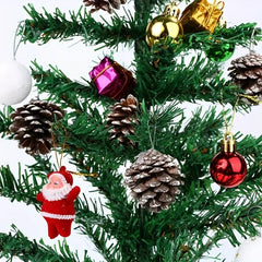 9pcs Christmas Pine Cones Snow Tipped With String 3.99cm