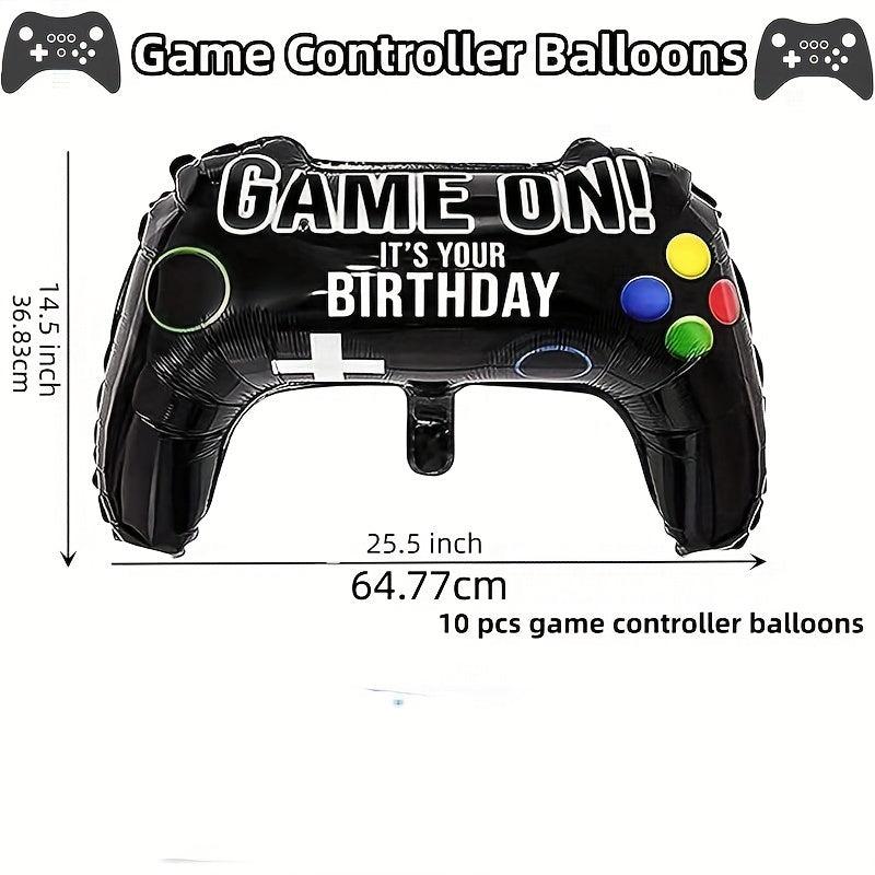 10pcs Game Controller Balloons Gamer Party Foil Balloons Birthday Decoration