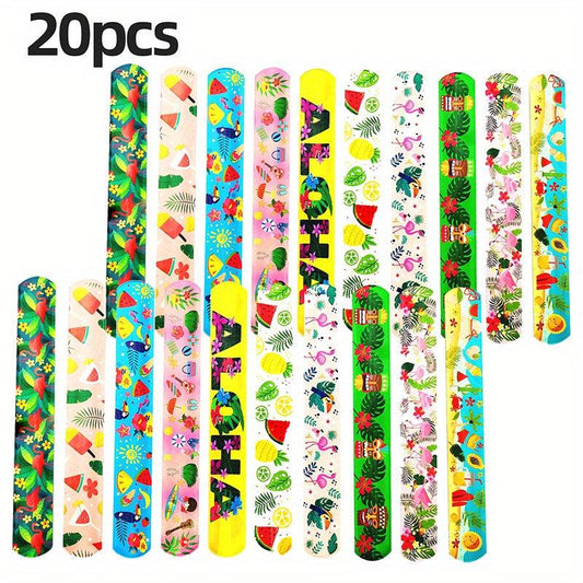 20Pcs Hawaiian Flamingo Party Clapper Ring Watermelon Beach Bracelet