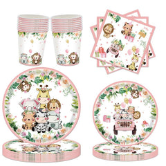 Safari Jungle Theme Plates Set For 10 Guests