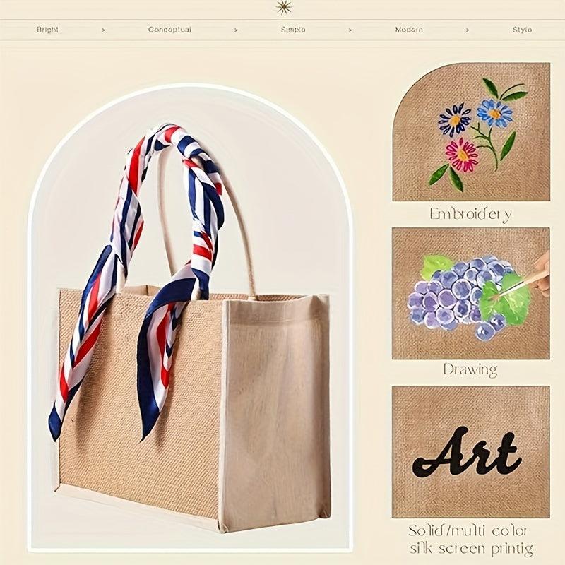 Oversized Burlap Tote Bag for Beach and Shopping