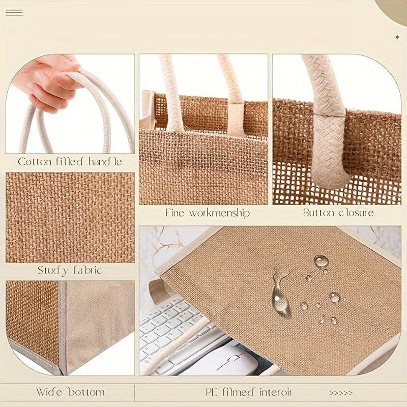 Oversized Burlap Tote Bag for Beach and Shopping