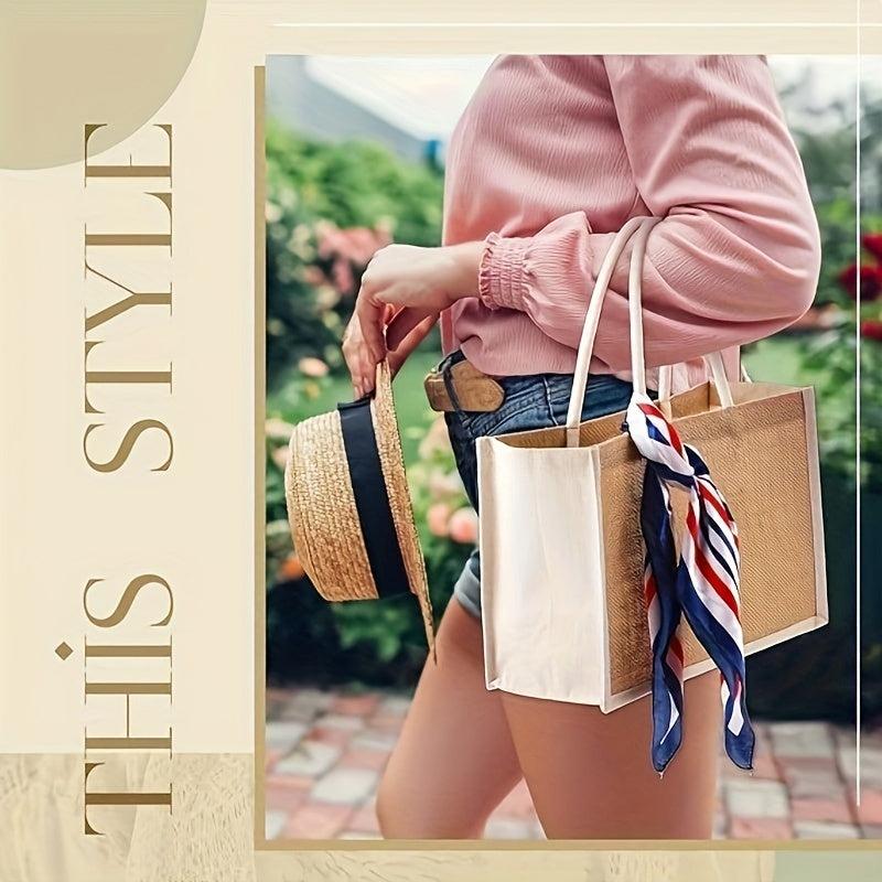 Oversized Burlap Tote Bag for Beach and Shopping