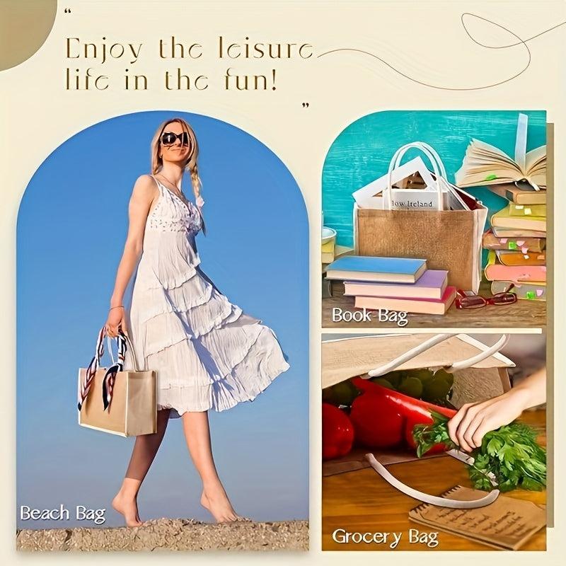 Oversized Burlap Tote Bag for Beach and Shopping