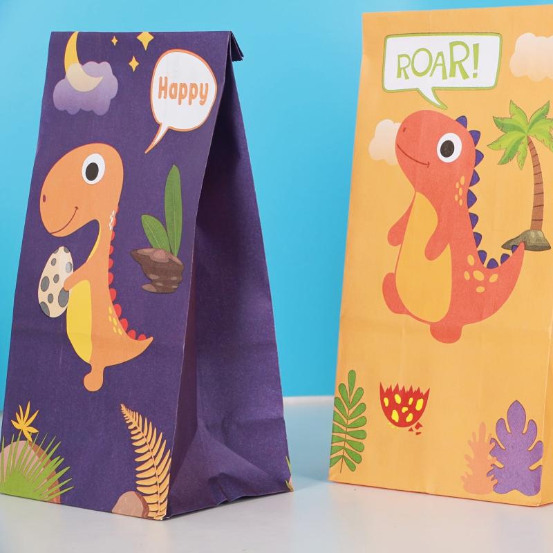 16 Pcs Dinosaur Party Bags with Stickers