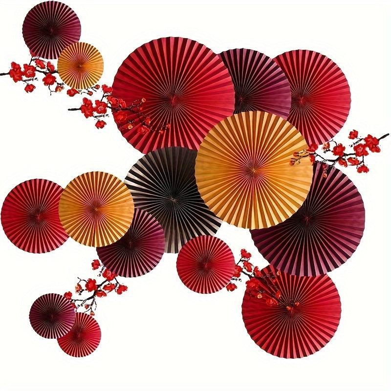 Paper Fan Flower Decoration Wedding Room Background Wall